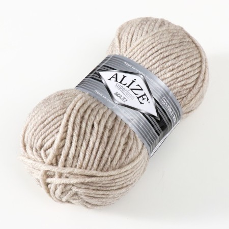 Yarn "Superlana Maxi" 75% acrylic, 25% wool 100m/100g (152 beige melange)-1