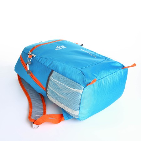 Tourist backpack 25l, folding, waterproof, with lightning, 4 pockets, blue color-3