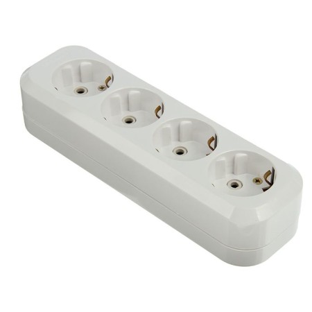 The jacket of the extension cord Universal E304, four-seater, ABC plastic, with grounding