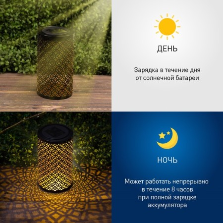 Lamp Garden Era on the Solar Battery "Ornament" LED, IP54, black-9