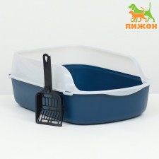 Toilet with board, 50x35x18 cm, blue