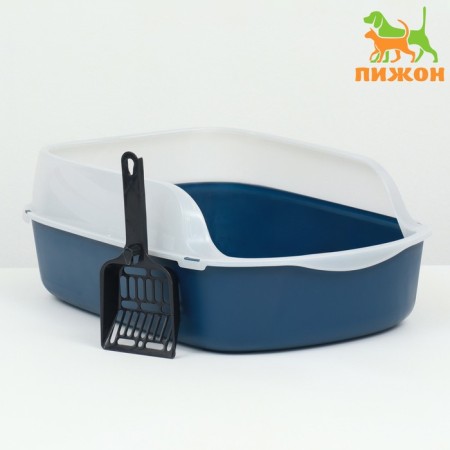Toilet with board, 50x35x18 cm, blue
