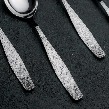 A set of tablespoons "Uralochka", h = 19.7 cm, thickness 2 mm, 6 pcs, silver color-1
