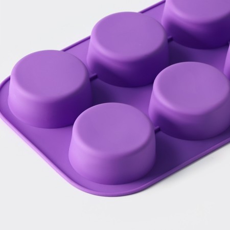The form for baking is the “figure. Circle ", silicone, 26 × 17.5 cm, 6 cells (D = 6.5 cm), color mix-1