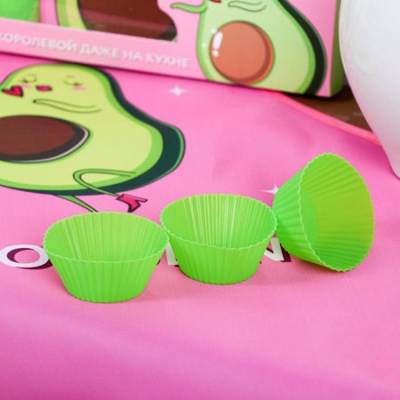 Avoqueeen set of a kitchen apron 50cm x 70cm and baking molds-5