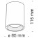 Technical C012CL-01W ceiling lamp, 1xgu10, 50W, 8.5x8.5x1.5 cm, white color