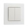 Tot Matte Glass switch, 10 a, 2 cl., Hidden, glass, white