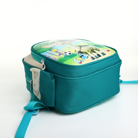 Baby backpack on a zipper, "chosen", green color-3