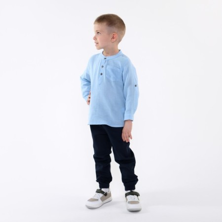 Kit for children (longshilly/pants), blue color, height 110cm-2