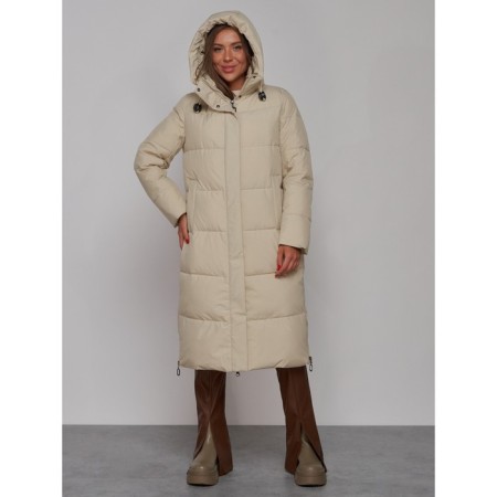 Coat insulated winter female, size 42, beige color-19