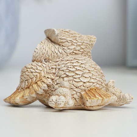 The figure "owl lies" beige, 6x7x5cm-2