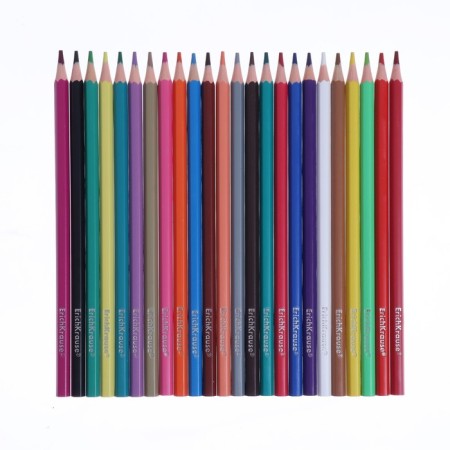 Pencils 24 colors, erichkrause, plastic, hexagonal, 3.0 mm barrels, cardboard packaging, euro suspension-5