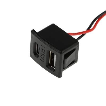 USB connector with a wire 10 cm, 2 pin, 2.1 a, 5 V, black-1