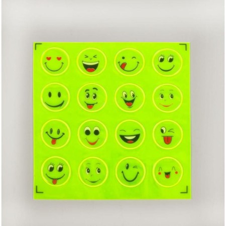 Reflective stickers "smiles", d = 2 cm, 16 pcs on the sheet, color yellow color-2