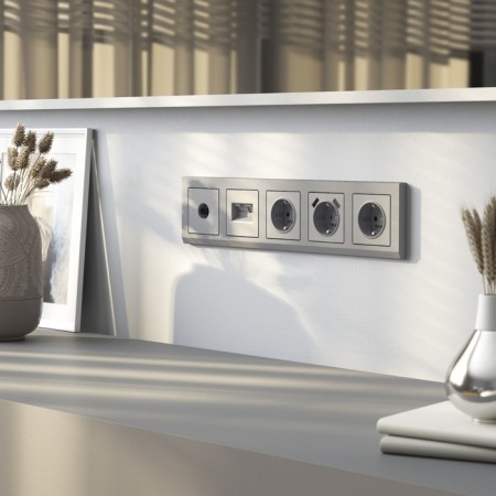 Grounding socket (silver matte) W1171065-2