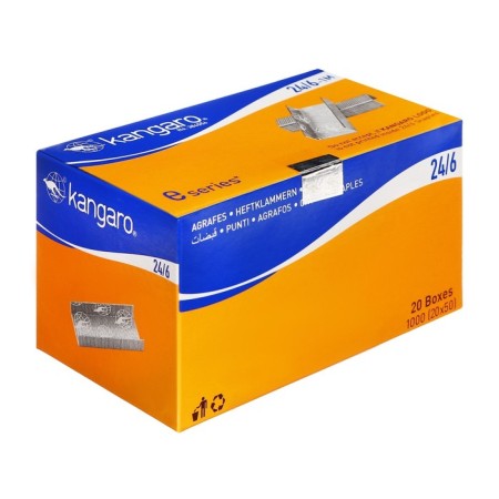 Staps for stapler No. 24/6 kangaro, eco steel, 1000 pieces-2