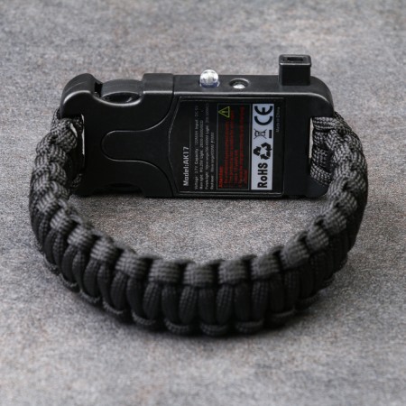 5B1 survival bracelet (paracord - 3 m, compass, whistle, fire, lantern), black-1