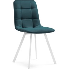 Stool on a metal frame chilli metal/velor, white/green 43.5x50x87.5 cm