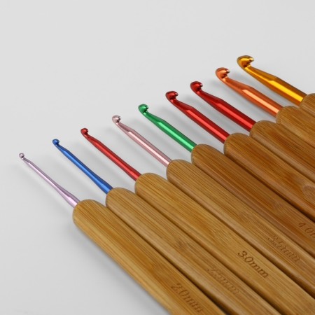 A set of hooks for knitting, with bamboo handles, d = 2-6 mm, 13.5 cm, 9 pcs-3
