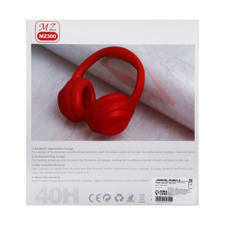 MZ300 headphones, wireless, full -size, microphone, BT 5.3, 400 mAh, red-11