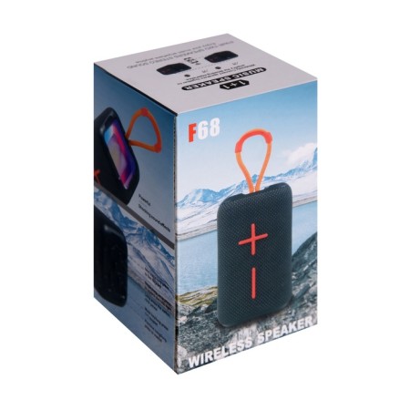 Portable column F68, 5 W, 600 mAh, backlight. Micro SD, gray-6