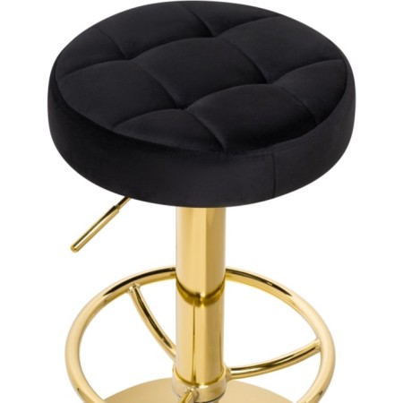 Barrier stool Marun metal/velor, gold/black 39x39x63 cm-2