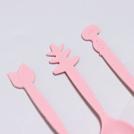 Tablespoons plastic, 9 cm, 12 pcs, color mix-1