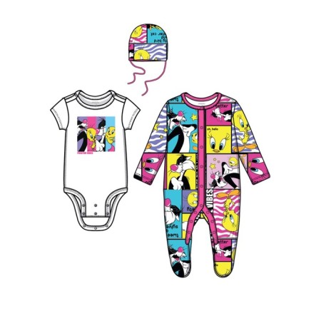 A set for the girl PlayTode: body, overalls, hat, height 62 cm-2