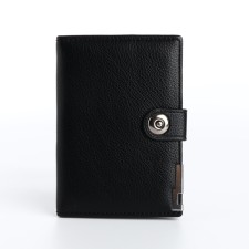 Cover for car documents and passports on a magnet, black color