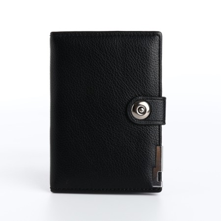 Cover for car documents and passports on a magnet, black color