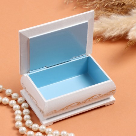 Casket "Tender Peonies", white, 6 × 9 cm, lacquer miniature-1
