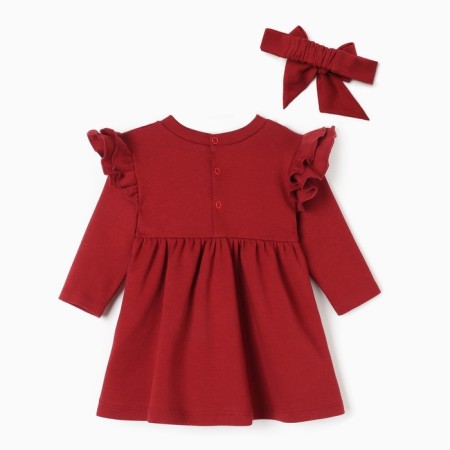 Платье и повязка Крошка Я Cherry Red, рост 80-86, вишневый-6