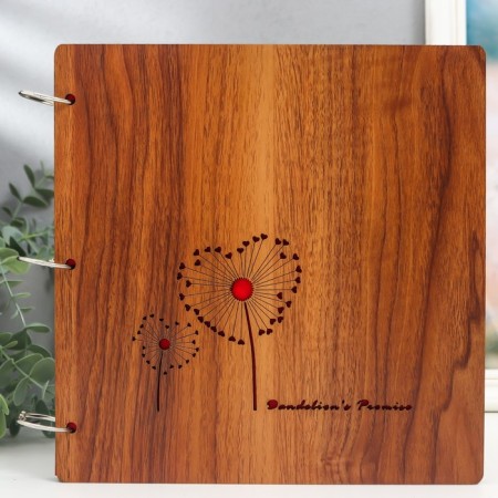 Photo album 30 sheets "heart dandelion" (corners+rings) 26x26x2 cm-4
