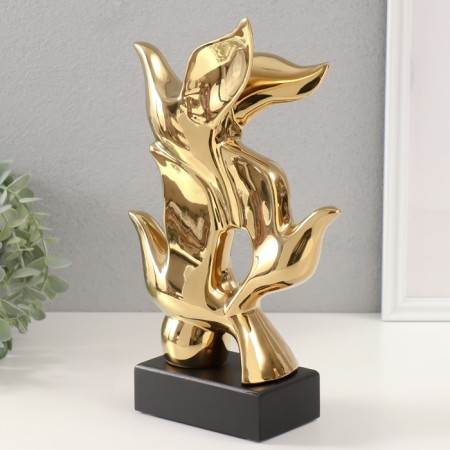 Souvenir ceramics "Three birds" gold 8x17.5x29.5 cm-2