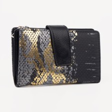 Women's wallet on a magnet, black color