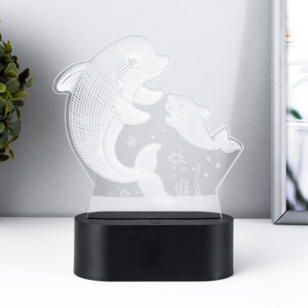 Sensor lamp "2 dolphin" LED USB (90cm) from 3xa Black Black 15x5.5x17.8 cm Risalux 765-1