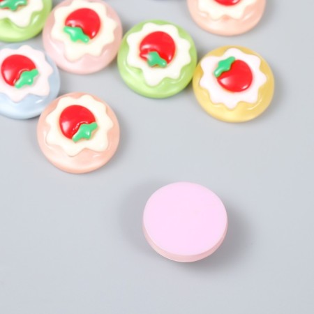 Decor for creativity plastic "Dessert with strawberries" set 10 pcs mix 2.1x2.1 cm-2