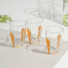 A set of glasses “SNEP”, 260 ml, 3 pcs, yellow plastic accessory