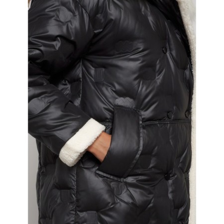 Coat insulated winter female, size 50, black color-13