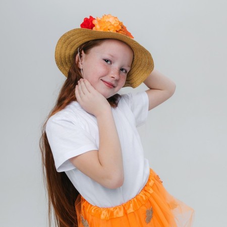 Carnival hat "Autumn bouquet", beige, p. 52–54 cm-2
