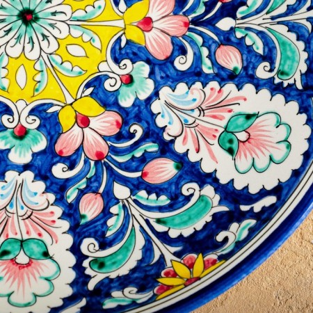 Largan Rishtan ceramics "Flowers", 32 cm, blue-2