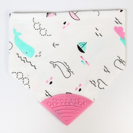 Bandana Bibslate Bibslate/Snoby for feeding, waterproof with a teetker on a button, pink color, mix-13