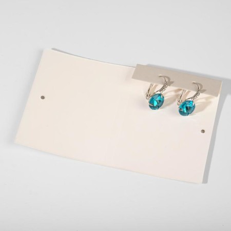 Earrings with rhinestones “Give tenderness” Crystal, Blue color in silver-3