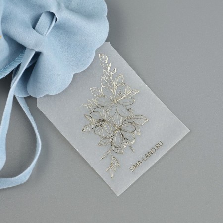 Sucker bag "flowers", blue, embossing, 9 × 12 cm-4