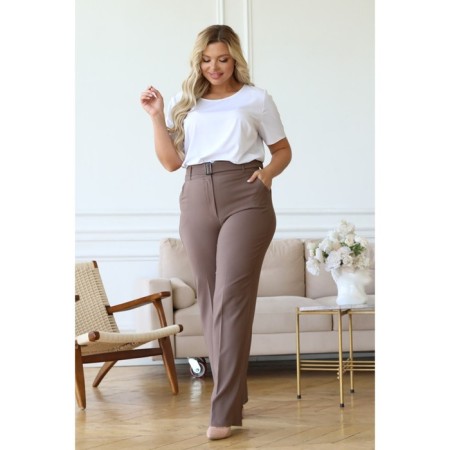 Female trousers, size 50, brown color-1