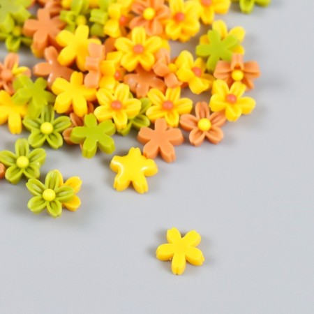 Decor for creativity plastic "forget -me -not Greens, yellow, beige" set 70 pcs mix 0.8x0.8 cm-1