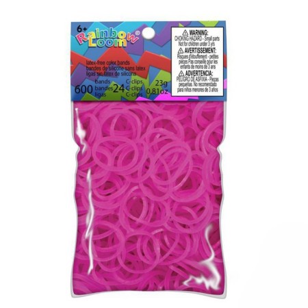 Rainbow Loom bracelet rubber bands, Loenets collection, pink