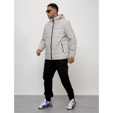 Male spring jacket, size 50, light-gray color-1