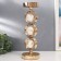 Summary Metal for 1 candle "Three white marble balls in the field" Gold 37x12x12 cm