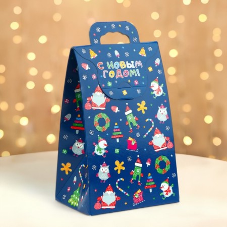 New Year. Gift box New Year's handbag mini "New Year's art" 140 x 100 x 223 cm.